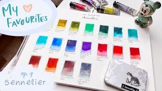 Swatching my favourite Sennelier Watercolour paints!