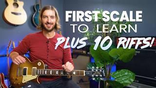 The FIRST SCALE you should learn on electric guitar PLUS TEN RIFFS!