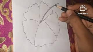 easy hibiscus darwing in circle , LRG LIFESTYLE ( arts and crafts)