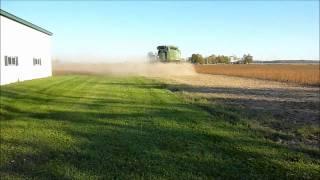 Harvesting soybeans Oct 8 2011 near Ripley, Ontario, Canada