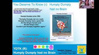 You Deserve To Know (r):  Humpty Dumpty had no Brain