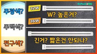 초보자 형광등 구매 & 교체 가이드 / 주광색, 주백색, 전구색 구분법 / 올바른 W수의 형광등 구매 - 닥터박아띠