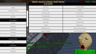 Playing Baldi's Basics Classic Remastered | Glitch Style With FASGUY'S MOD MENU!!!