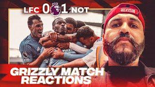 GRIZZLY MATCH REACTIONS || LFC 0 FOREST 1|| Shocking result at Anfield|| Slot out managed