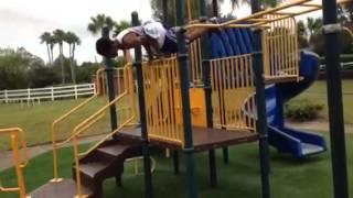 Dorian jr doing parkour calisthenics