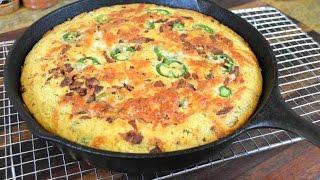 BACON JALAPENO and CHEESE SKILLET CORNBREAD Recipe | Cooking With Carolyn