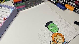 Steph Rod Art is live Drawing Halloween Characters 