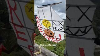 Jumbo Kite Flying In Jamaica (INSANLY BIG KITE) #kite #jumbokite #shorts #jamaica