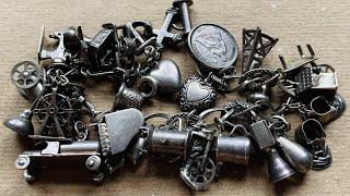 RARE!  Unbelievable 1930’s Sterling Silver Prize Charms Miniature Antique Charm Bracelet Collection