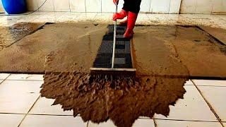 Horrible dirty flood damaged carpet cleaning satisfying ASMR