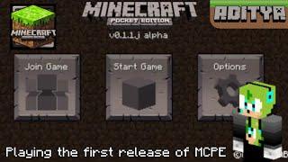 Testing the first release of MCPE • Mastered YT Aditya | Minecraft PE v0.1.1j alpha