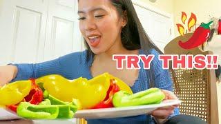 ASMR!!! BELL PEPPER & CREAM CHEESE!!