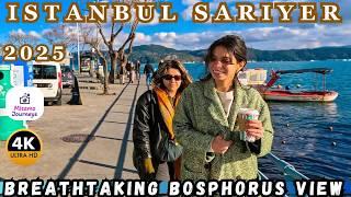 Istanbul Sariyer Relaxing Seaside 4K Walking Tour: Breathtaking Bosphorus View | New Year's Day 2025