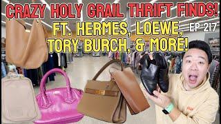 CRAZY HOLY GRAIL THRIFT FINDS! FT  HERMES, LOEWE, TORY BURCH, & MORE! GOODWILL HUNTING EP 217