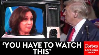 Trump Plays Video Clips At Nevada Campaign Rally To Blast Kamala Harris On Taxes