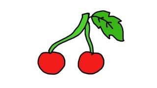 Cara Menggambar Ceri - How to Draw a Cherry