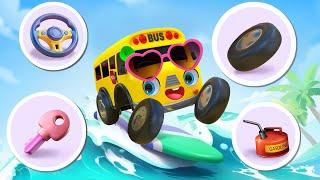 Enjoy Surfing with Bus and Learn Many Useful Lessons | Nursery Rhymes & Kids Songs - Baby Car TV