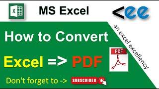 How To Convert Excel To PDF? // Convert Excel File To PDF File \\ Save Excel File into PDF File