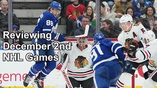 Reviewing December 2nd NHL Games