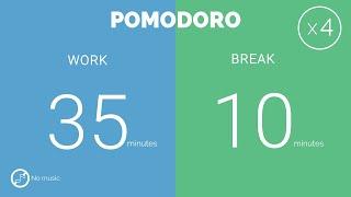 35 / 10  Pomodoro Timer - 3 hour study || No music - Study for dreams - Deep focus - Study timer