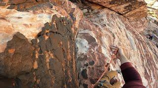 Cactus Juice? (5.8?) Easy Sport Climbing in Red Rocks Canyon