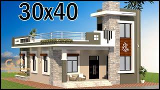 30x40 West Facing House Design With vastu, 4Room Modern Villa Design, Gopal Architecture