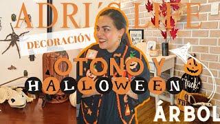 DECORANDO MI SALA COMEDOR DE OTOÑO Y HALLOWEEN| HICE UN ÁRBOL OTOÑAL| DECORACIÓN SEGUNDA MANO