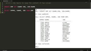 SQL Query to Swap content of two column using Update Statement