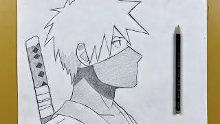 How to draw the ninja [ Kakashi ] step-by-step