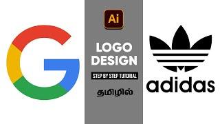 How to make logo design easily using Adobe Illustrator | Tamil illustrator tutorials