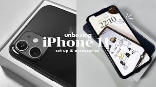 iphone 11 unboxing 2023 (black)  | aesthetic unboxing + set up, accessories .*