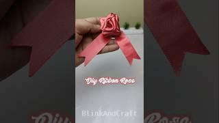DIY Ribbon rose  | how to make rose with ribbon #shorts #youtubeshorts #diy #diycrafts #diyideas