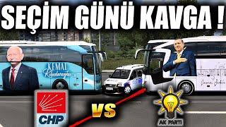 AKP VS CHP !!! SEÇİM GÜNÜ KAVGA ÇIKTI !!! POLİS FORD CONNECT ETS 2 MOD [ Logitech G29 ]