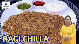 Instant Ragi Chilla Recipe I Healthy Indian breakfast recipes I Zero Oil recipes I Veg Ragi Uttapam