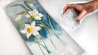 Textured Narcissus MasterClass - STUNNING Mixed Media Material! | AB Creative Tutorial