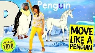 Penguin Exercises for Kids | PENGUIN DANCE | Go with YoYo Fitness Fun Brain Breaks