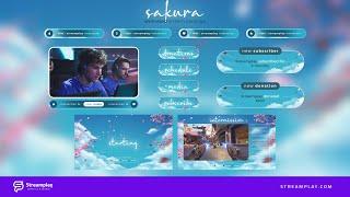 Sakura Cherry Blossoms Twitch Overlays - Animated Stream Package