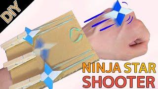 How to make Ninja star shooter from cardboard shuriken worn on arm