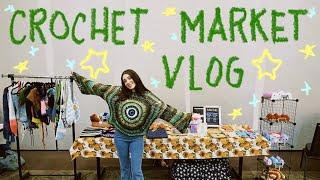 Crochet Market Vlog  (how much i made, set up with me, entire stock breakdown)