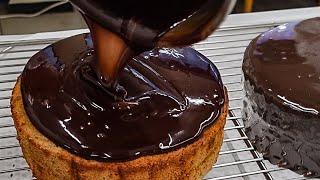 Amazing Skills of Making Chocolate Mousse Cake, Sacher Torte – Korean Street Food