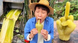 Can sugarcane peels also be eaten?| Chinese Mountain Forest Life and Food #Moo Tik Tok#FYP