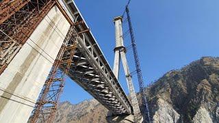 Anji Khad cable-stayed railway bridge : Incredible view from Cage Lift | USBRL | News Station