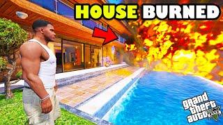 Franklin Sets His House On Fire Then Watch It Burn In GTA 5 | SHINCHAN and CHOP