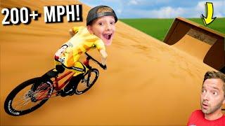 FATHER SON BIKING VIDEO GAME! / Biggest Ramp EVER!