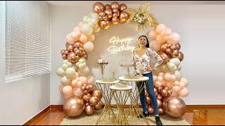 Como hacer un Arco de Globos e instalarlo en un Aro  (Decoración para Cumpleaños) 