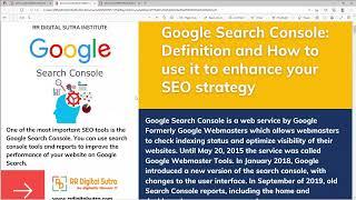 4th Class Recorded Session of Website Development, Google Search Console and Google Analytics