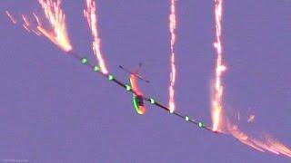 SZD-59 Acro Glider Night FIREWORK Aerobatic Display - Custom Lighting - Johan Gustaffson AFW2015