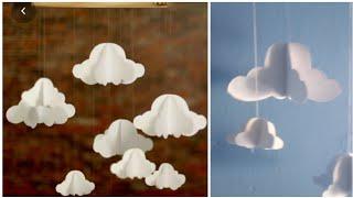 Esay way to make Paper clouds DIY mobile