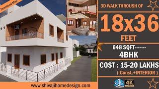  18x36 Home Design - 648 Sq Ft #shivajihomedesign