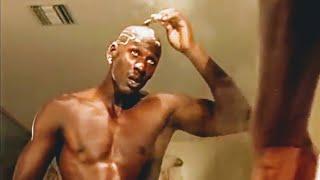 Michael Jordan shaving his head (MJ Cologne)